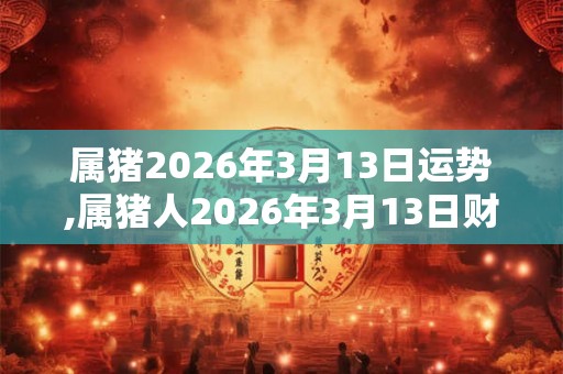 属猪2026年3月13日运势,属猪人2026年3月13日财运,生肖猪2026年3月13日运势 属猪2026年3月13日运势,属猪人2026年3月13日财运,生肖猪2026年3月13日运势