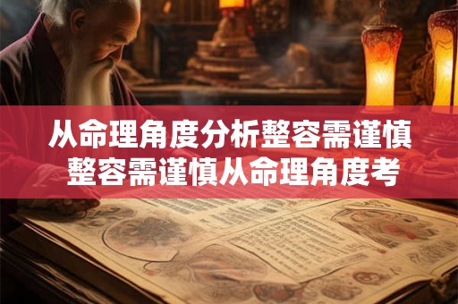 从命理角度分析整容需谨慎 整容需谨慎从命理角度考虑吗