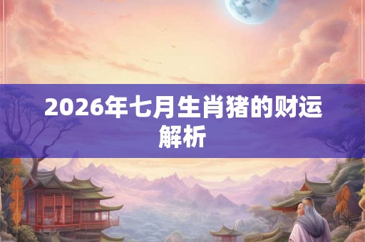 2026年七月生肖猪的财运解析