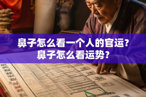 鼻子怎么看一个人的官运？鼻子怎么看运势？