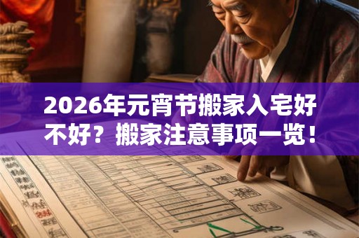 2026年元宵节搬家入宅好不好?搬家注意事项一览! 2026年元宵节搬家入宅好不好?搬家注意事项一览!