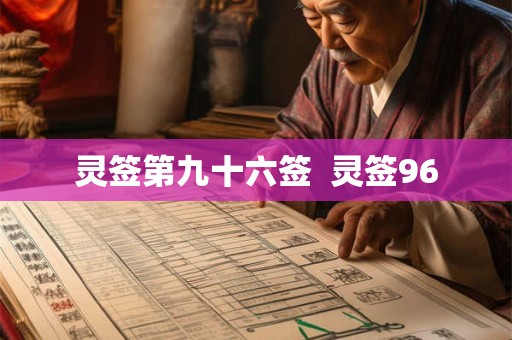 灵签第九十六签  灵签96