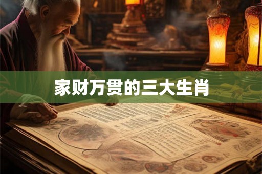 家财万贯的三大生肖