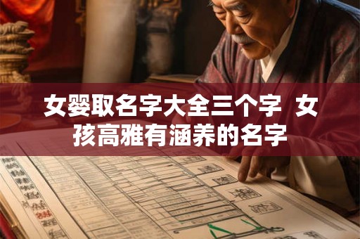 女婴取名字大全三个字  女孩高雅有涵养的名字