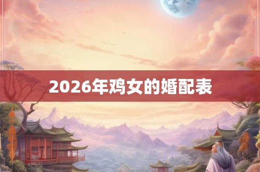 2026年鸡女的婚配表