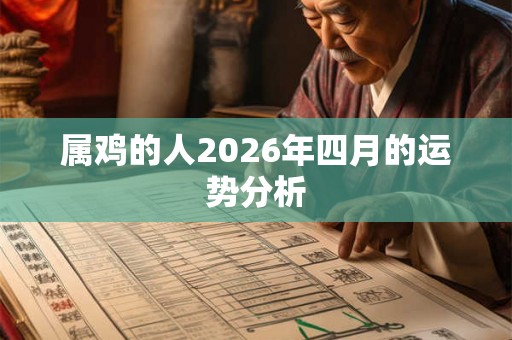 属鸡的人2026年四月的运势分析