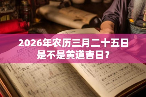 2026年农历三月二十五日是不是黄道吉日？
