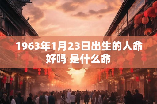 1963年1月23日出生的人命好吗 是什么命
