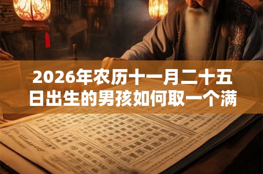 2026年农历十一月二十五日出生的男孩如何取一个满分好名字? 2026年农历十一月二十五日出生的男孩如何取一个满分好名字?