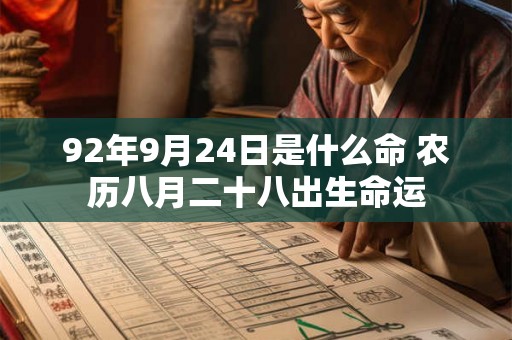 92年9月24日是什么命 农历八月二十八出生命运