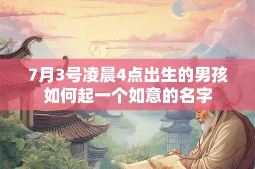 7月3号凌晨4点出生的男孩如何起一个如意的名字