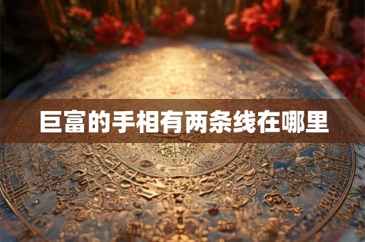 巨富的手相有两条线在哪里 巨富的手相有两条线在哪里