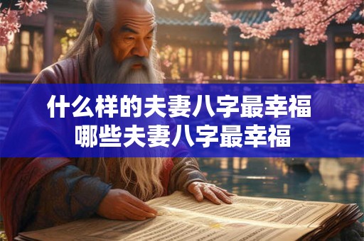 什么样的夫妻八字最幸福 哪些夫妻八字最幸福