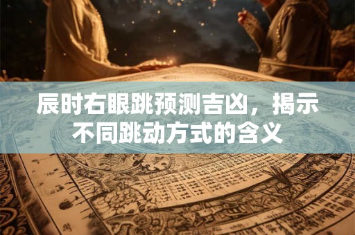 辰时右眼跳预测吉凶，揭示不同跳动方式的含义
