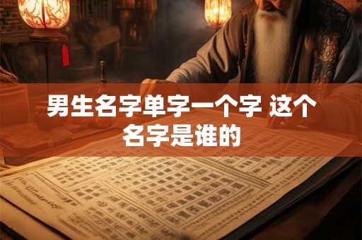 男生名字单字一个字 这个名字是谁的