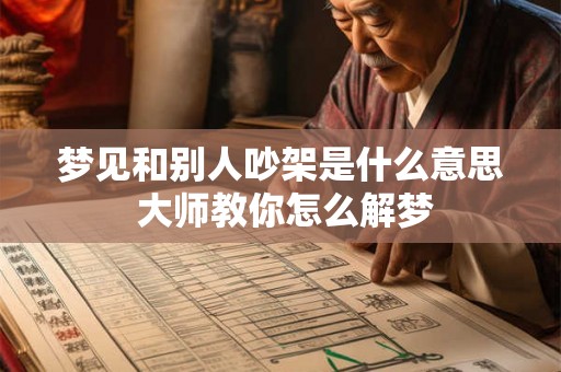 梦见和别人吵架是什么意思 大师教你怎么解梦
