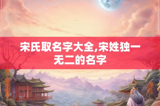宋氏取名字大全,宋姓独一无二的名字 宋氏取名字大全,宋姓独一无二的名字