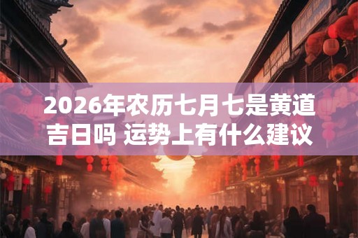 2026年农历七月七是黄道吉日吗 运势上有什么建议