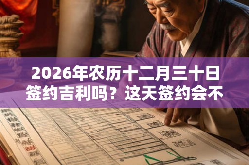 2026年农历十二月三十日签约吉利吗？这天签约会不会顺利？