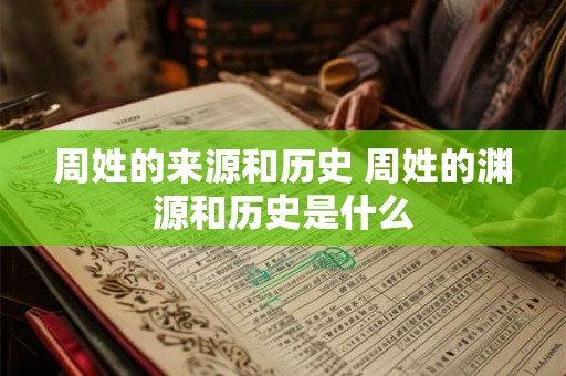 周姓的来源和历史 周姓的渊源和历史是什么