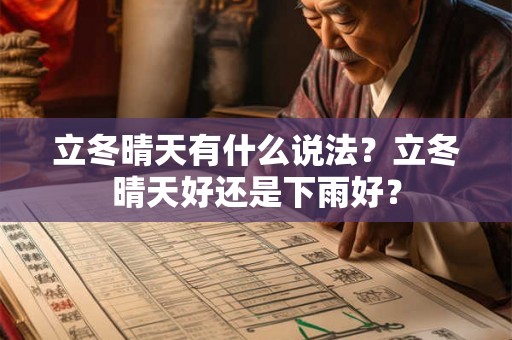 立冬晴天有什么说法?立冬晴天好还是下雨好? 立冬晴天有什么说法?立冬晴天好还是下雨好?