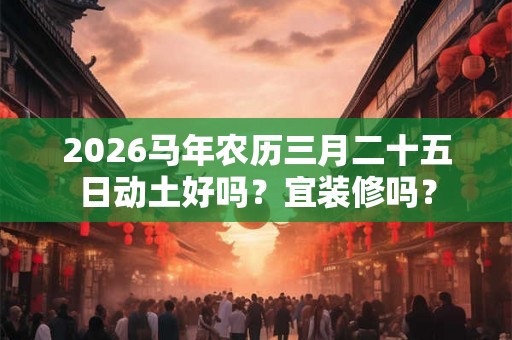 2026马年农历三月二十五日动土好吗?宜装修吗? 2026马年农历三月二十五日动土好吗?宜装修吗?