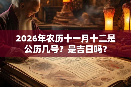 2026年农历十一月十二是公历几号？是吉日吗？