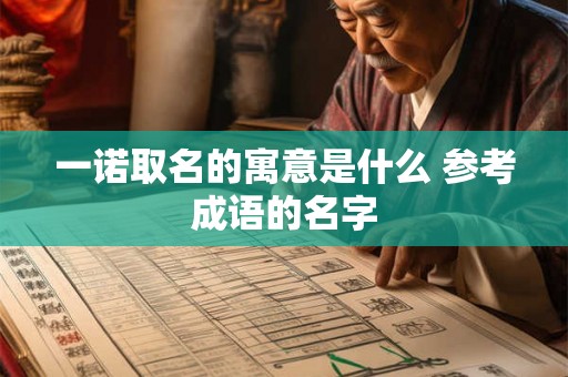 一诺取名的寓意是什么 参考成语的名字