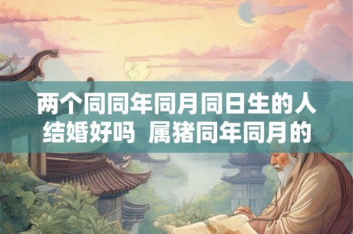 两个同同年同月同日生的人结婚好吗  属猪同年同月的人结婚好吗
