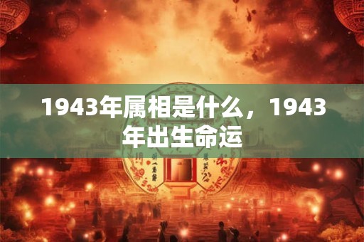 1943年属相是什么，1943年出生命运