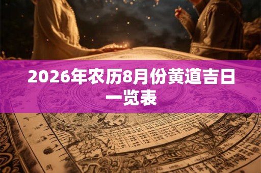 2026年农历8月份黄道吉日一览表