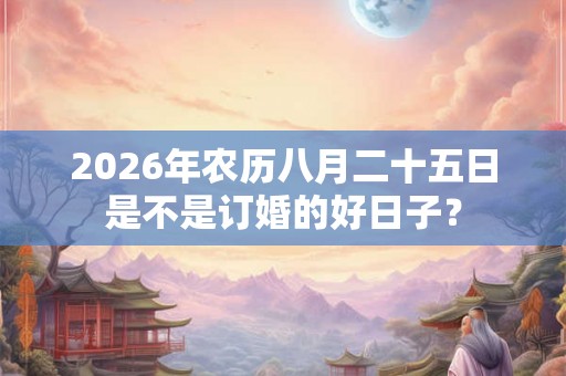 2026年农历八月二十五日是不是订婚的好日子？