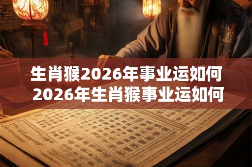 生肖猴2026年事业运如何 2026年生肖猴事业运如何 生肖猴2026年事业运如何 2026年生肖猴事业运如何