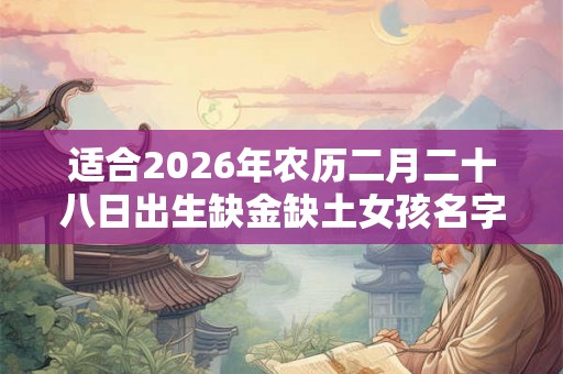 适合2026年农历二月二十八日出生缺金缺土女孩名字 适合2026年农历二月二十八日出生缺金缺土女孩名字