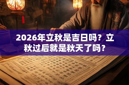 2026年立秋是吉日吗？立秋过后就是秋天了吗？