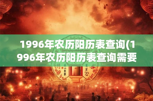 1996年农历阳历表查询(1996年农历阳历表查询需要注意哪些事项？)