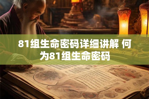 81组生命密码详细讲解 何为81组生命密码