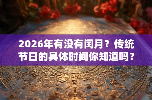2026年有没有闰月？传统节日的具体时间你知道吗？