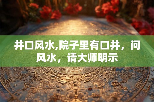 井口风水,院子里有口井，问风水，请大师明示