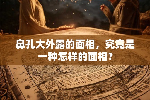 鼻孔大外露的面相，究竟是一种怎样的面相？