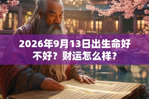 2026年9月13日出生命好不好？财运怎么样？