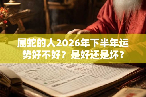 属蛇的人2026年下半年运势好不好？是好还是坏？