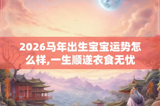 2026马年出生宝宝运势怎么样,一生顺遂衣食无忧