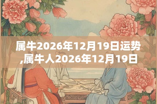 属牛2026年12月19日运势,属牛人2026年12月19日财运,生肖牛2026年12月19日运势