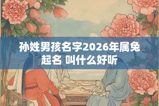 孙姓男孩名字2026年属兔起名 叫什么好听