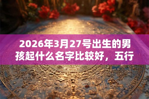 2026年3月27号出生的男孩起什么名字比较好，五行属什么