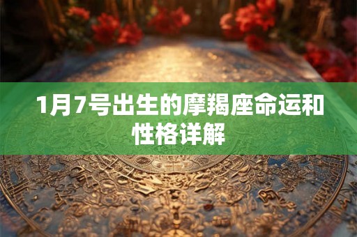 1月7号出生的摩羯座命运和性格详解