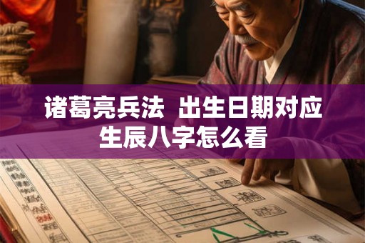 诸葛亮兵法 出生日期对应生辰八字怎么看 诸葛亮兵法 出生日期对应生辰八字怎么看