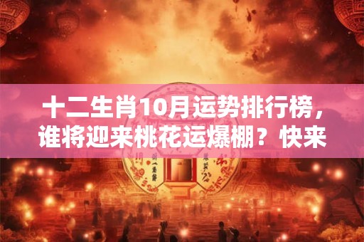 十二生肖10月运势排行榜，谁将迎来桃花运爆棚？快来看！