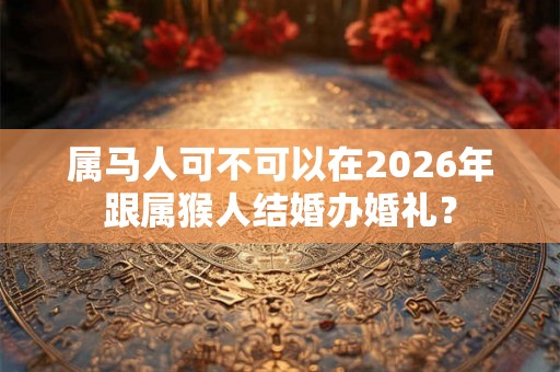 属马人可不可以在2026年跟属猴人结婚办婚礼？